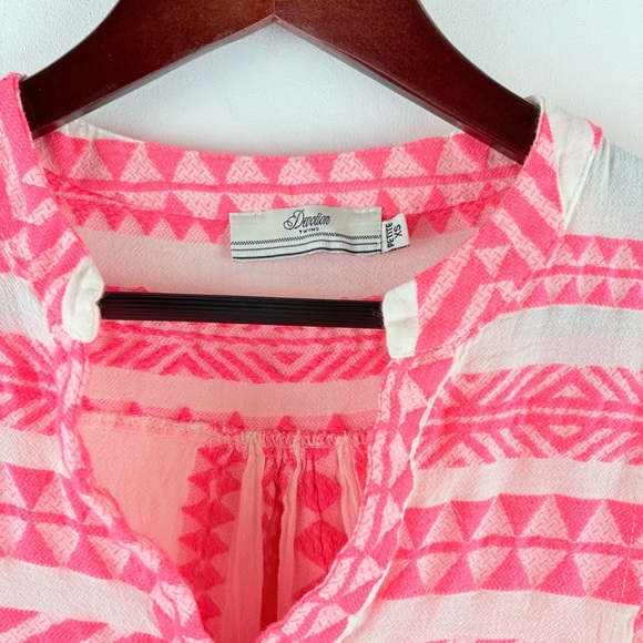 The Devotion Twins Anthropologie Ella Pink Embroidered Boho Tunic Dress XS P EUC - Picture 5 of 9